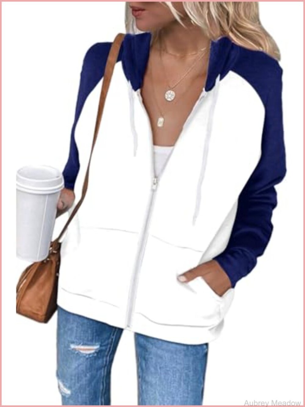 Women's Zip Up Hoodie Long Sleeve Cotton Sweatshirt